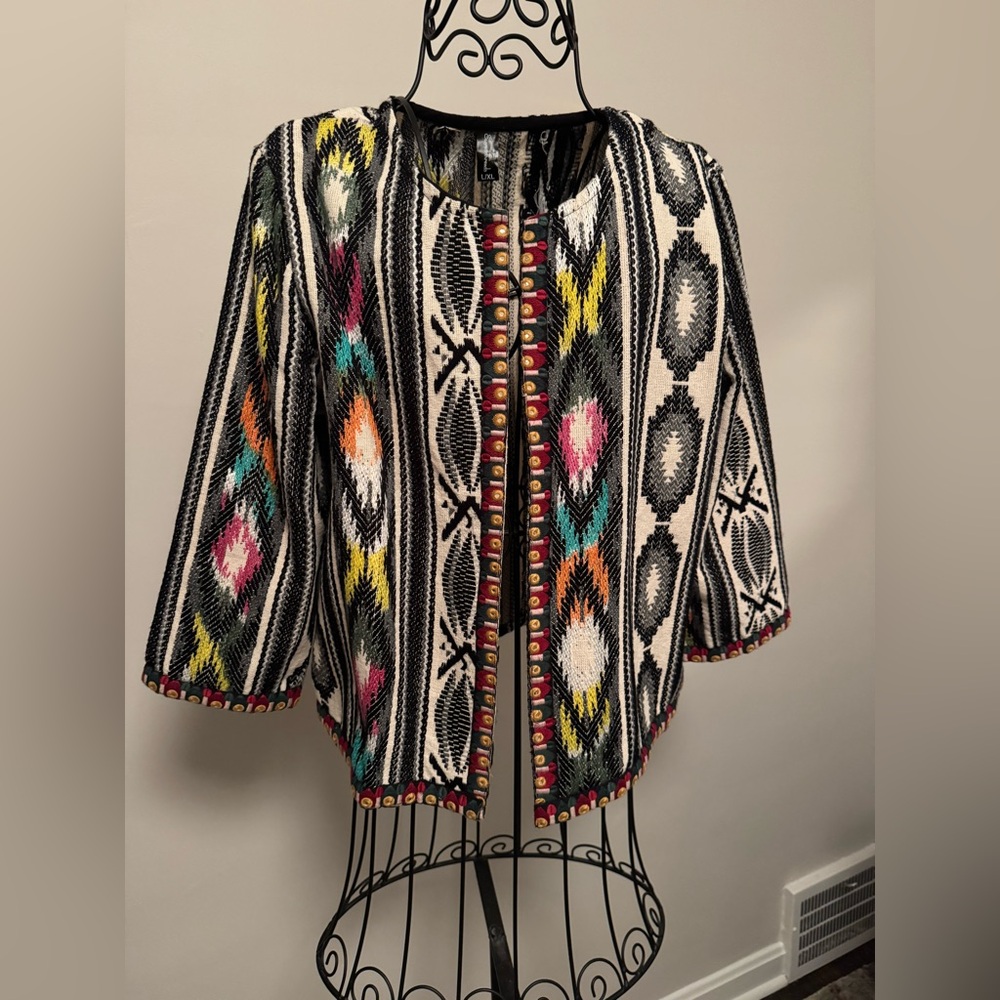 Sacred Threads Women's Multicolor Patterned Jacket
